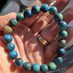 10mm Matte Blue Tiger Eye Bracelet ON SALE